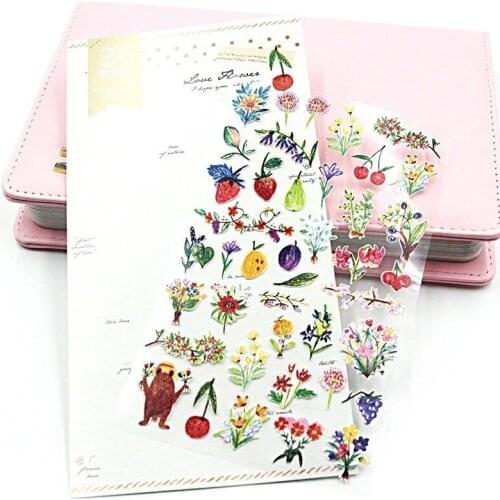 1pcs Creative New Love Flowers Cute Diary Stickers Planner Sticker Sticky Notes Papeleria Children Decorate Stationery Sticker