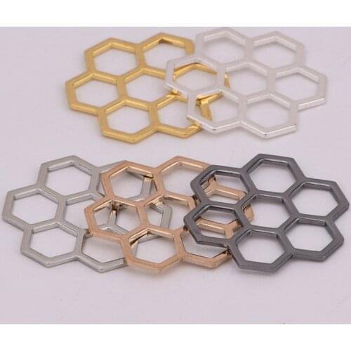 10pcs ZHU RU 22mm Bee hive network Charm Fishnet porous shape Pendant DIY Jewelry Accessories Necklace Bracelet Earrings