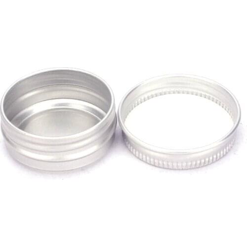 10Pcs 15ml Empty Silver Aluminum Tins Cans Screw Top Round Candle Spice Tins Cans with Screw Lid Containers