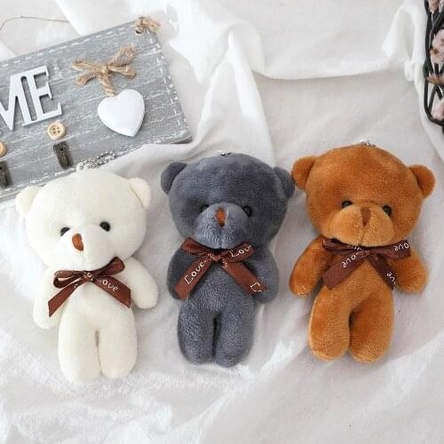12cm mini Plush Toys Bear Stuffed Animals For Children Kawaii Plush Soft Toys Keychain Baby Doll Speelgoed Christmas Gift
