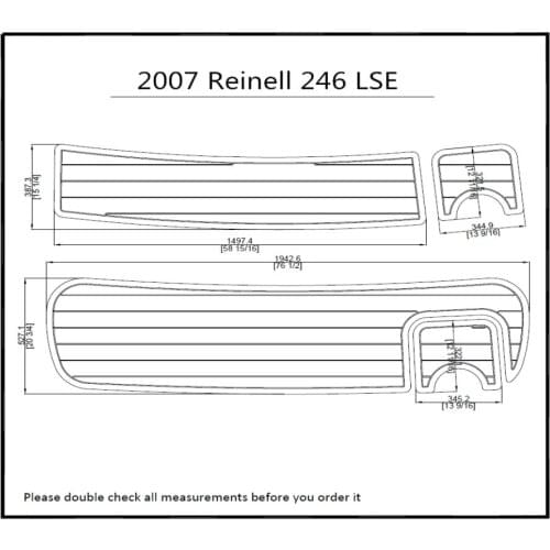 2007 Reinell 246 LSE Swim Platform Pad Boat EVA Teak Decking 1/4" 6mm