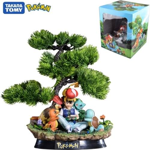 30cm Pokemon Anime Character Ash Ketchum Pikachu Charmander combination Model Classic Toys Action Figure Dolls Gift Cute Model