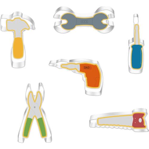 6pcs/set Baking Moulds Stainless Steel Cookie Cutters Plunger Biscuit DIY Mold hardware tool Cutter Baking Mould Stencils Pastry