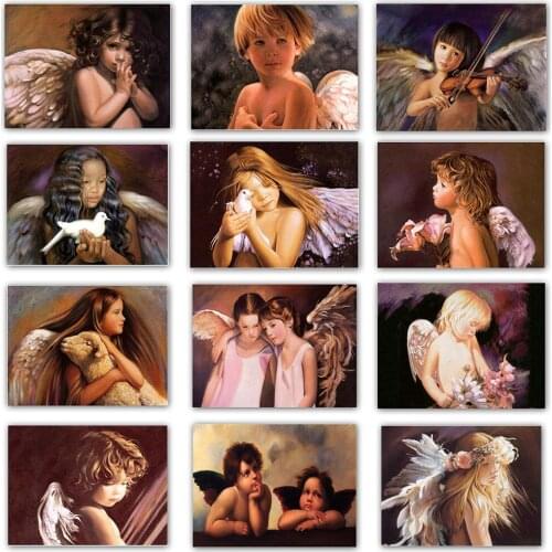 Dpsupr 5D DIY Diamond Embroidery Cute angel kid Full Drill Diamond Painting Resin Diamond Mosaic Art Home Decoration Gift Z65000