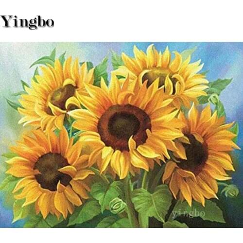 Full square drill Diamond Painting Cross Stitch Sunflower flower 5d diamond Embroidery Diy Paste Picture Home Wall decoration