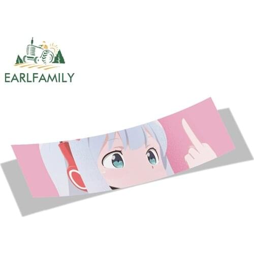 EARLFAMILY 13cm x 6.3cm Car Sticker for Eromanga Sensei Slap Sticker Anime Vinyl JDM Rear Windshield Trunk Decal Car Accessories