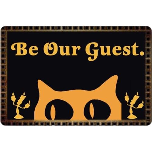 Be Our Guest Door Mat Outdoor Indoor Rubber Mat Non-woven Fabric Top 15.7x23.6 Inch