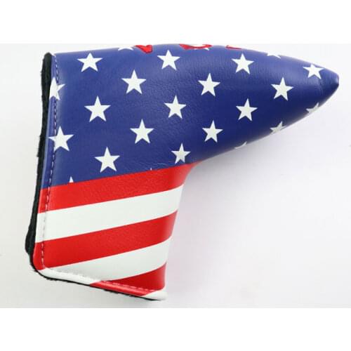 Golf Putter Cover Magnetic Closure PU Leather USA Golf Putter Headcover golf accessory
