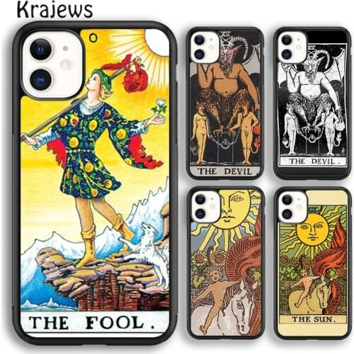 Krajews Tarot Cards The Devil Phone Case Cover For iPhone 5s 6s 7 8 plus X XS XR 11 12 pro max Samsung Galaxy S7 S8 S9 S10 Plus
