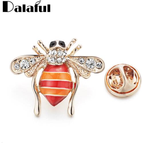 Dalaful Lovely Bee Brooches Hijab Pin Crystal Animal Collar Suit Clothing Decoration Accessories Gift For Women Z033_2