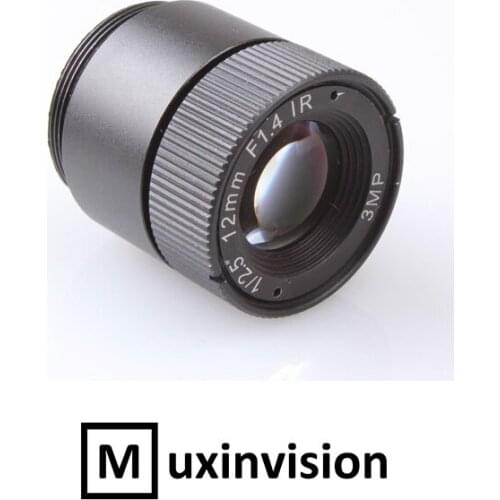 F1.4 1/2.5'' 3MP 12mm CS Fixed Camera Lens for CCTV Security Camera