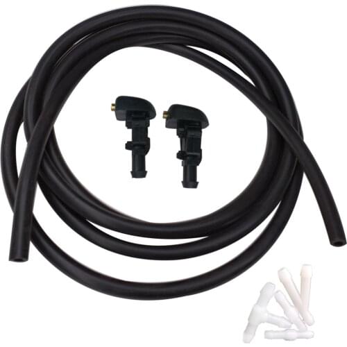 2Pcs Windshield Wiper Washer Jet Nozzle Spray for Ford F150 Nissan Titan Armada With 2 Meters Fluid Water Hose 4pcs Connectors