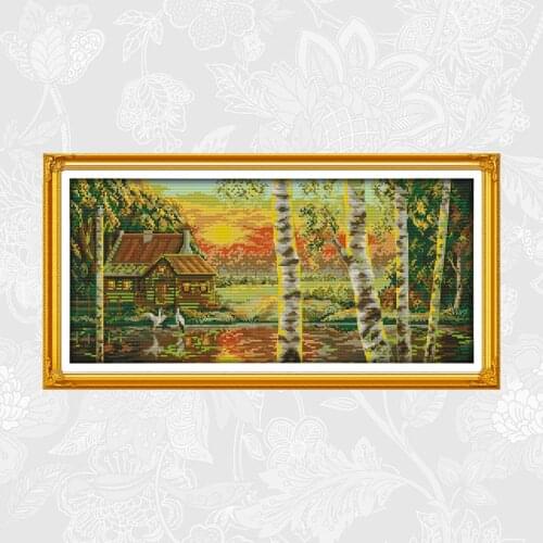 Golden Sunshine Counted Cross Stitch Printed Canvas 11CT 14CT Embroidery Thread Sets Home Decor Needlework Cross Stitch Kits