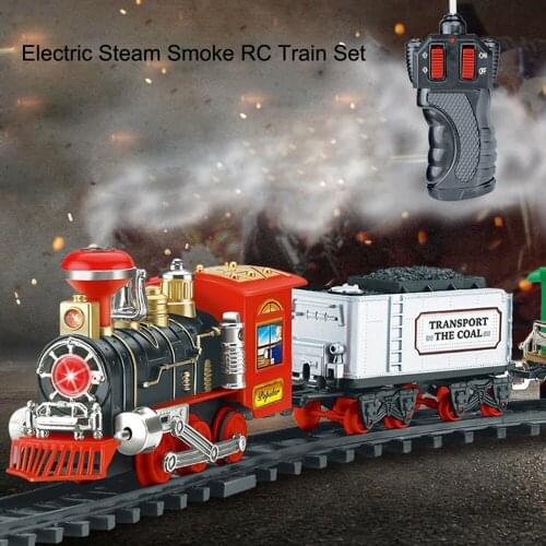 Classic Electric Dynamic Steam RC Track Train Set Simulation Model Toy For Children Rechargeable Children Remote Control Toy Set