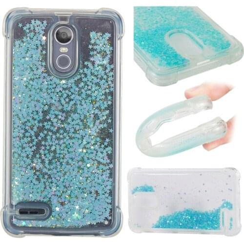 For LG Stylus 3 Stylo 3 Bling Glitter Case K10 Pro Cute Dynamic Liquid Quicksand Bumper Cover Stylo3 Stylus3 LS777 M400DK M400DY