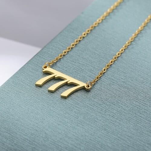 111 222 333 444 555 777 888 999 666 Devil Necklace Stainless Steel Angel Number Necklaces Pendant Charms Minimalist Jewelry