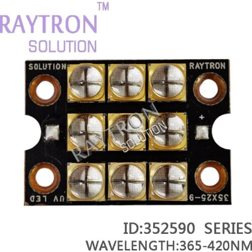 90 Watts Raytron High Power Ultraviolet 395nm 385nm 405nm 365nm Copper Inkjet Printer Curing Pcb UV Led Chips Module