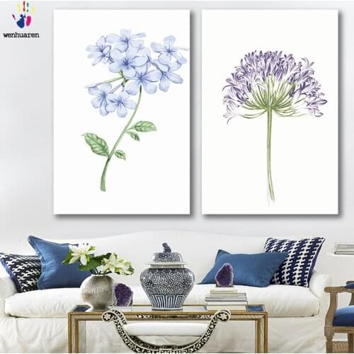 DIY colorings pictures by numbers with colors Hyacinth Hydrangea Illustration picture drawing painting by numbers framed Home