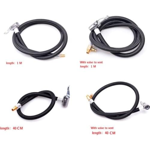 40cm/100cm Inflatable Extension Tube Air Chuck Inflator Pump Valve Clip Clamp Adapter Connect Pipe Auto Compressor Tyre