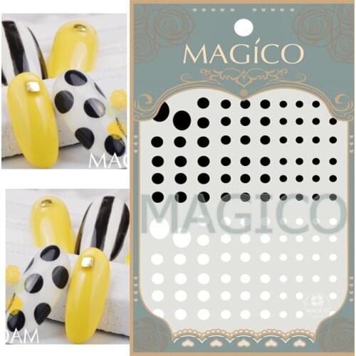 3Sheets Black White Dots Nail Art Sticker Decals Dotting Full Cover Round Spot Nail Wraps Dotter Manicure Nail Studs Decorations