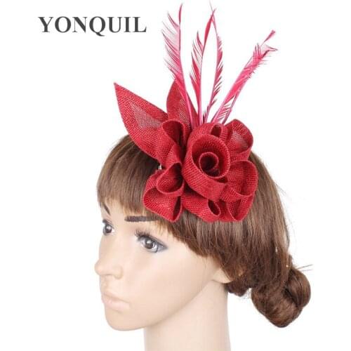 New Arrival Hair Party Fascinators Hat With Feather Fascinator Party Hair Clip Decoration Bridal Wedding Cocktail Headwear