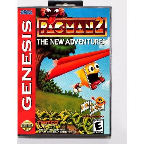Pac Man 2 The New Adventures Game Cartridge 16 bit MD Game Card With Retail Box For Sega Mega Drive For Genesis