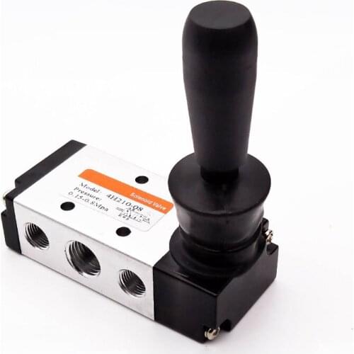 5/2 way Pneumatic hand valve 4H210-08 4H310-10 4H410-15 with silencer & air fittings 4mm/6mm/8mm/10mm flow control Manual valve