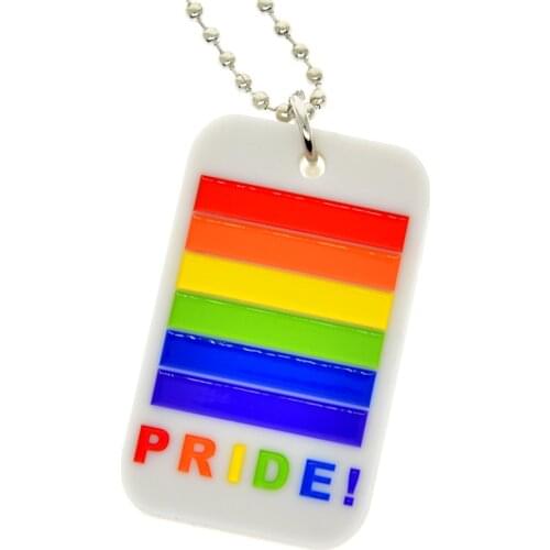 Gay PRIDE pendant custom cheap Gay Necklace Rainbow Silicone Dog Pendant