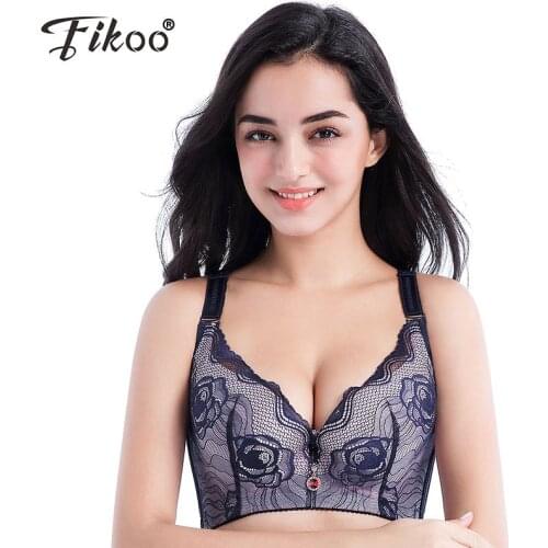 Fikoo Sexy Plus Size Bras for Women Butterfly Beauty Back D E Cup Bra Brassiere Underwear Lingerie Big Size 44D 46E