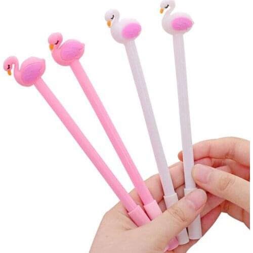 Cute Kawaii Flamingo Style Gel Pen Child Student Stationery School Office Supplies Smooth Writing Black Ink 0.5mm Refill 1pc