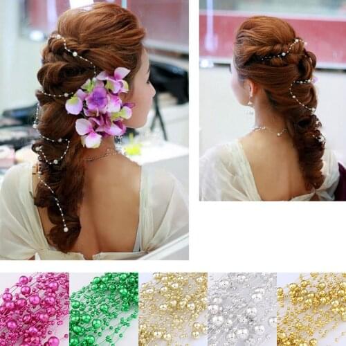 4pcs/lot 5Meters Fishing Line Artificial ABS Pearl Beads Chain Garland For DIY Wedding Decoration Products Cloth Accessories