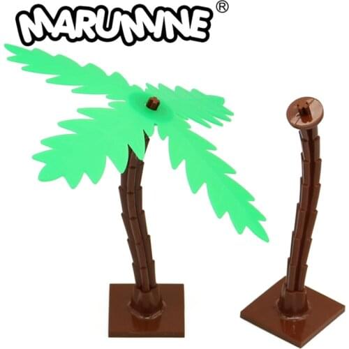 Marumine 30338 Plam Stem With Foot 30339 Leaves Diameter 140 mm Prefabricated Models Plants Home Sets MOC Blocks For Kids