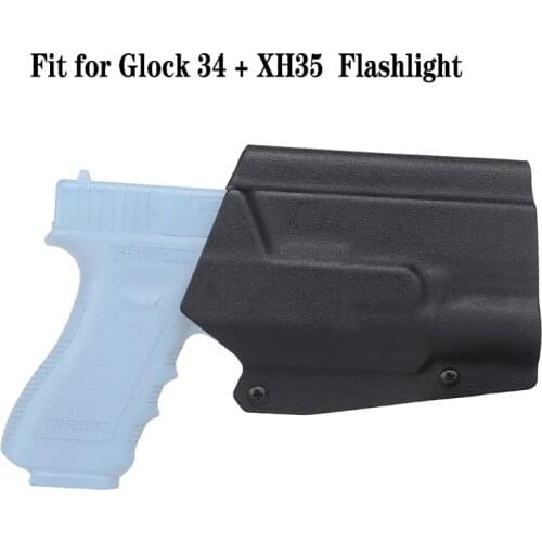 Tactical Kydex Gun Holster for GLOCK 34 XH35 Flashlight Pistol Case Holster Belt Carry with QLS Hunting Accessories