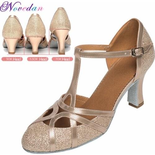 Standard Ballroom Dance Shoes For Women Glitter Closed Toe Modern Dance Shoes Salsa Ballroom Tango Latin Shoes For Girls Ladies