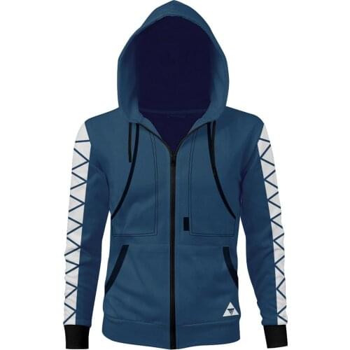 Twisted Wonderland Cosplay Hercules Idia Shroud Hoodie Jacket Zip Up Zipper Sweatshirt Coat Pullover