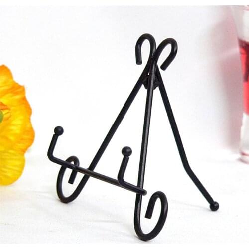 Iron Art Vertical Shelf European Style Adjustable Display Stand Black Easel Plate for Photo Picture Albums Picture Frames