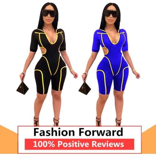 Womens Fashion Casual Turn-down Neck Striped Romper