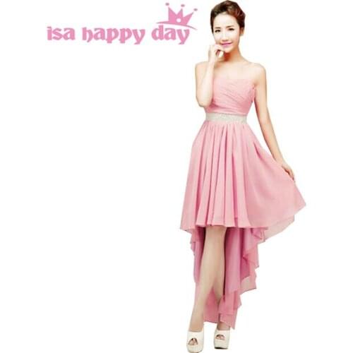 Plus size women high low chiffon coctail bandage blush dress girls pageant dresses 14 size for women sweetheart neckline H3115