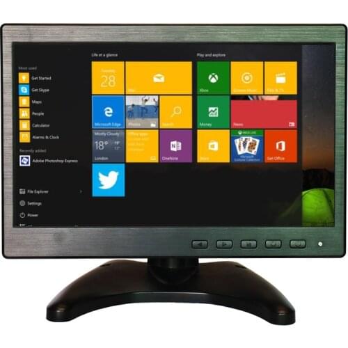 ZHIXIANDA Monitor 10.1 Inch 1024*600 HD HDMI Monitor CCTV Security Monitor Color Screen Monitor with Wide Viewing Angle