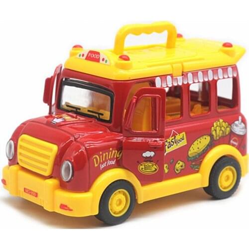 1/32 Cartoon Fast Food Truck Simulation Model Vehicle Car Toy Children Boys Gift