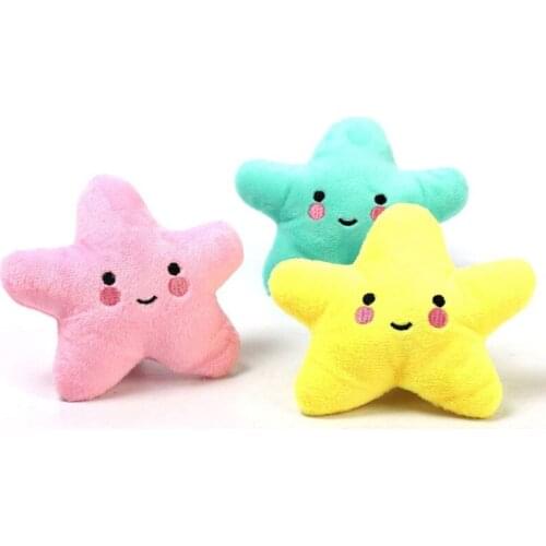 1pc Creative Cartoon Plush Dog Toy Star Shape Bite-Resistant Pet Chew Toy Pet Squeaky Toys for Cat Dog Pet Supplies