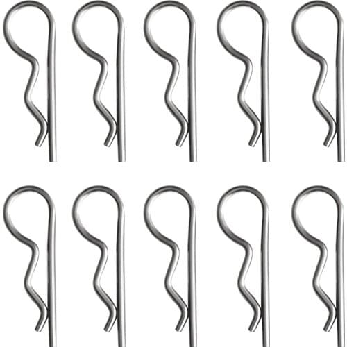 10Pcs 304 Stainless Steel R Clip Retaining Clips Spring Cotter Lynch Pins