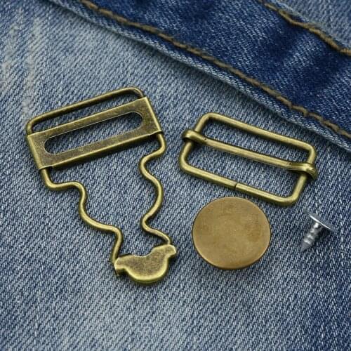 2Sets Metal Suspender Buttons Buckle Replacement Adjust Gourd Hook Accessories