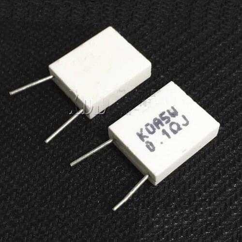 20 Pcs 5W 0.1 ohm 0.1R BPR56 Non-inductive Ceramic Cement Resistor Wirewound Resistance Kit DIY Electronic