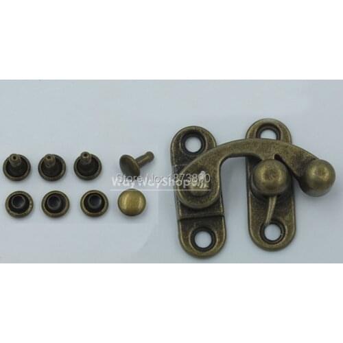 25 Sets Suitcase Bag Buckles Swing Bag Clasp + Double cap stud for Closure chest Purse Bronze