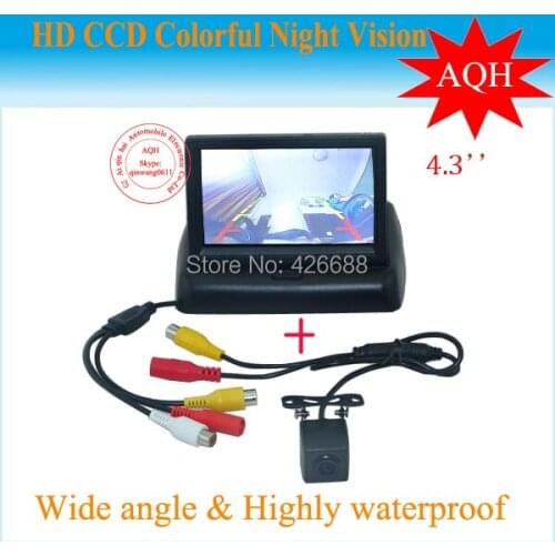 4.3Inch TFT LCD Color DisplayScreen Car Rear View Camera with Monitor +LED Night Vision Reversing Rearview Camera Reverse Camera