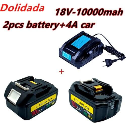 2021 new bl1860 rechargeable battery 18 V 10000mah Makita Li ion 18 V battery bl1840 bl1850 bl1830 bl1860b LXT 400 + charger