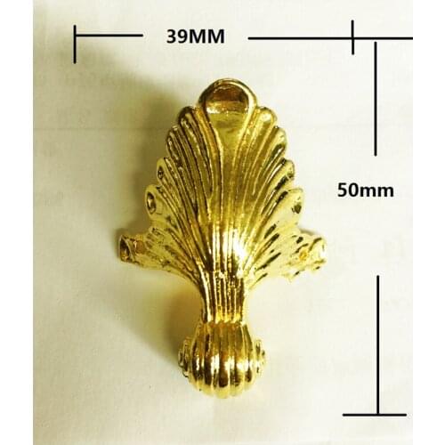 Antique Alloy Case Box Corners Decor Triangle Pattern Carved,Furniture Hardware Corner,Yellow Protector Footing,39*50mm,8Pcs