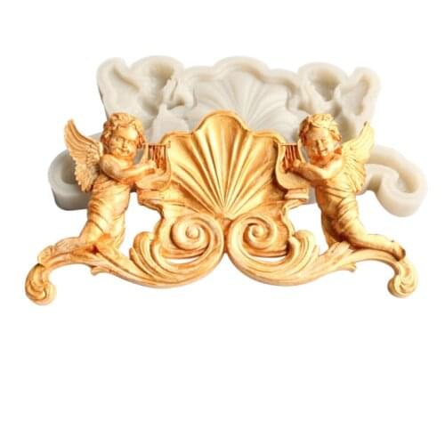 Aouke DIY Angel Harp Cake Baking Silicone Mold Soft Clay Handmade Soap Chocolate Mold Angel Harp Jewelry Silicone Mold