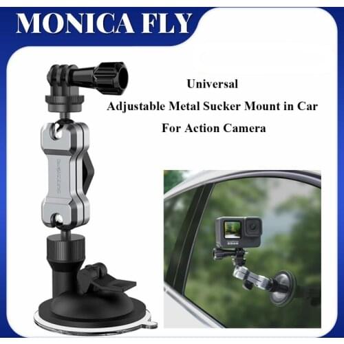Aluminum Alloy Car Phone Holder Sucker Mount Suction Cup Bracket for Pocket 2 / GoPro 9/ Insta360 One X2/Osmo Action Accessories